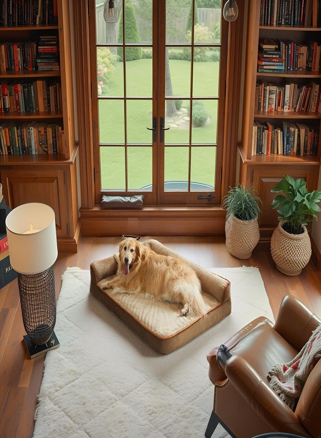 gorgeous Dog Beds Memory Foam Orthopadic XXL Bed Waterproof Layer for Labrador, Bulldog, Retriever, Poodle, Large Breed Dogbed 42X27X6 inch Bed,Light Brown,Extra Large - Image 5